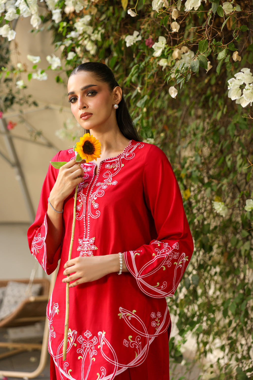 Amora sleeve embroidery detail