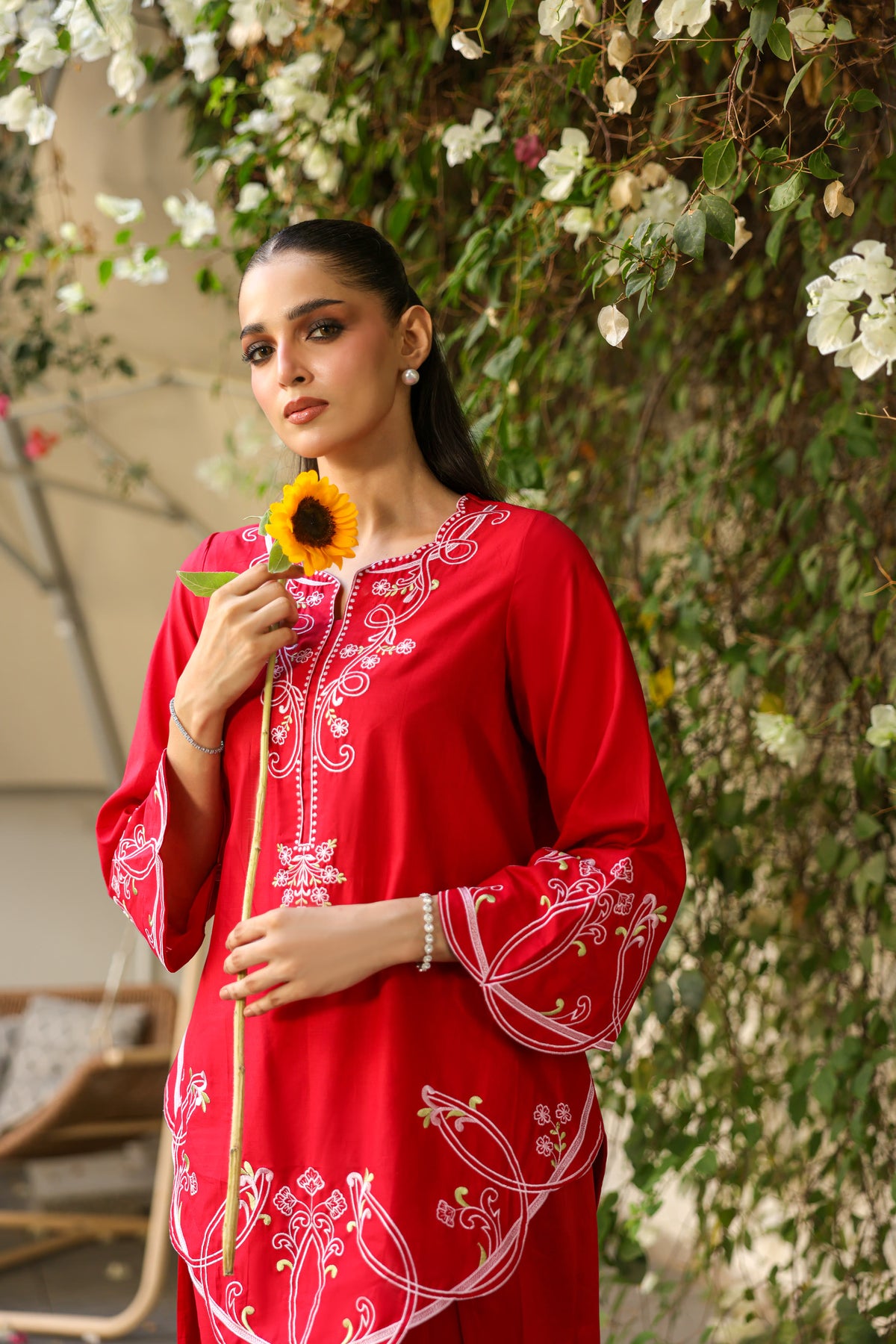 Amora sleeve embroidery detail