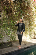 Veya black embroidered two piece